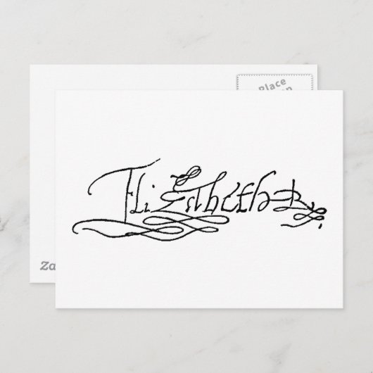 Autograaf van koningin Elizabeth I van Engeland Briefkaart (Voorkant / Achterkant)