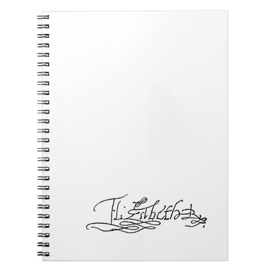 Autograaf van koningin Elizabeth I van Engeland Notitieboek (Voorkant)