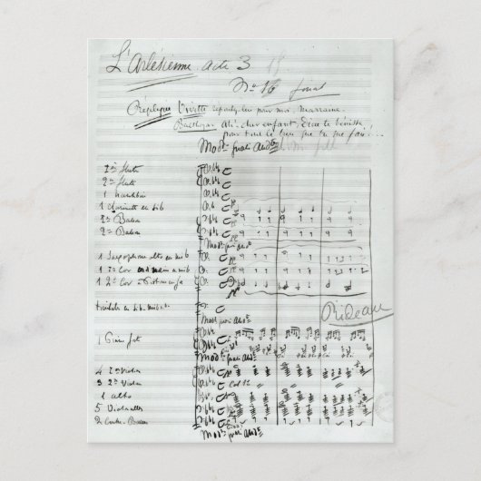 Autograafscore van Wet III Briefkaart (Voorkant)