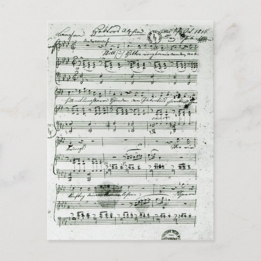 Autograafscore voor de geloze 'Hektors Abschied' Briefkaart (Voorkant)