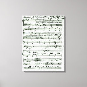 Autograafscore voor de geloze 'Hektors Abschied' Canvas Afdruk