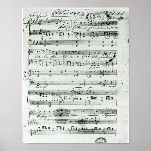 Autograafscore voor de geloze 'Hektors Abschied' Poster (Voorkant)