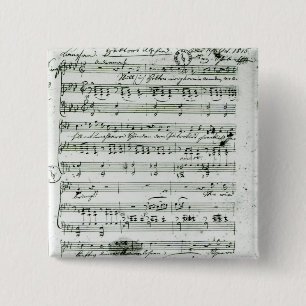 Autograafscore voor de geloze 'Hektors Abschied' Vierkante Button 5,1 Cm