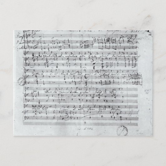 Autograafscore voor de lied "Des Sangers Habe" Briefkaart (Voorkant)