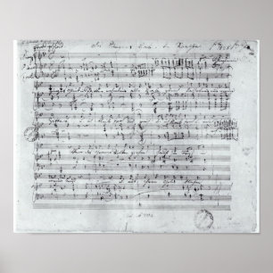 Autograafscore voor de lied "Des Sangers Habe" Poster