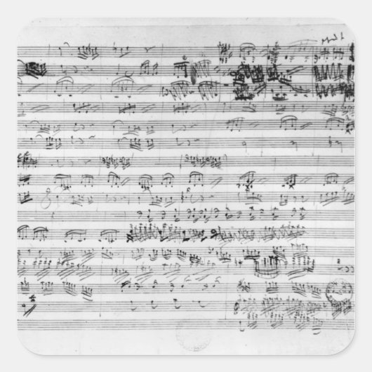 Autograafscore voor de Trio mi bemol opus Vierkante Sticker (Voorkant)