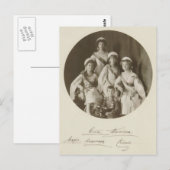 AUTOGRAFEN OTMA & Alexis Romanov Rusland kinder ts Briefkaart (Voorkant / Achterkant)