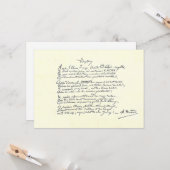 Autografie van de Kaart van Voyelles (Rimbaud) (Voorkant / Achterkant in situ)