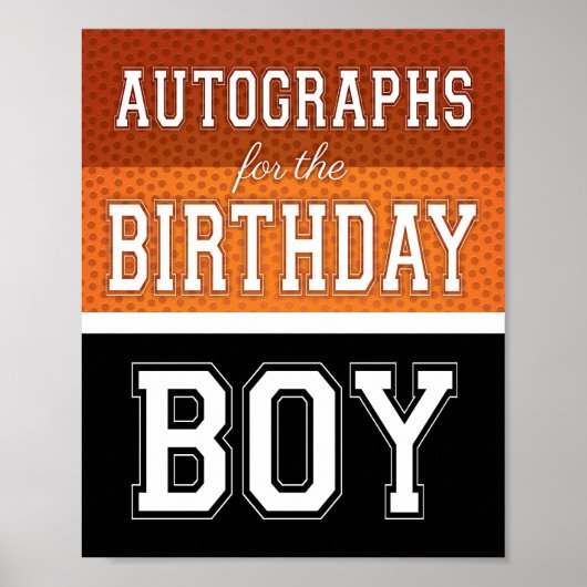 AUTOGRAFIE VOOR DE BIRTHDAY BOY Sign Print (Voorkant)