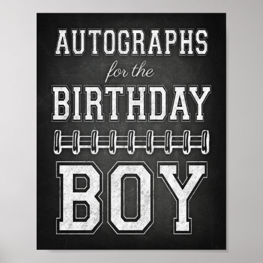 AUTOGRAFIE VOOR DE BIRTHDAY BOY Sign Print (Voorkant)