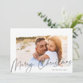 Autografiek | Kerstafoto Merry Feestdagenkaart (Staand voorkant)