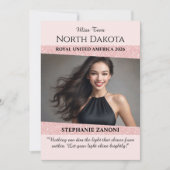 Autograph Kaart voor Pageants | Roos Glitter Glitz (Voorkant)