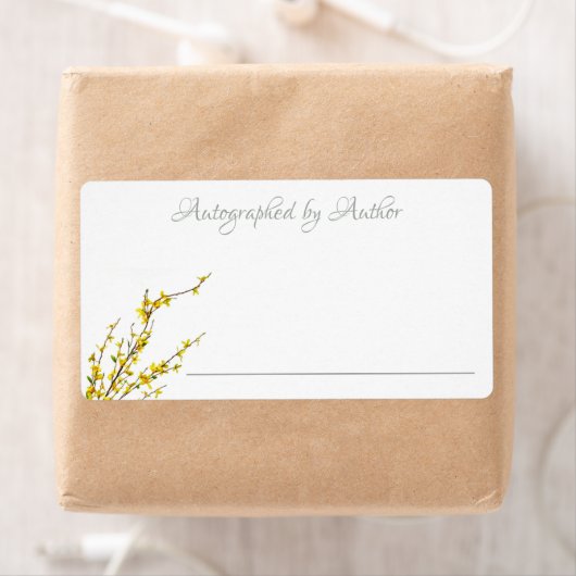 Autographed by Author | Yellow Flowers Bookplate Etiket (Insitu)
