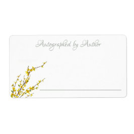Autographed by Author | Yellow Flowers Bookplate Etiket