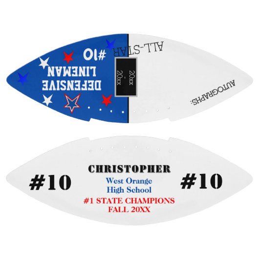 Autographs Schoolkampioenen Colbalt Blue American Football (Panelen)