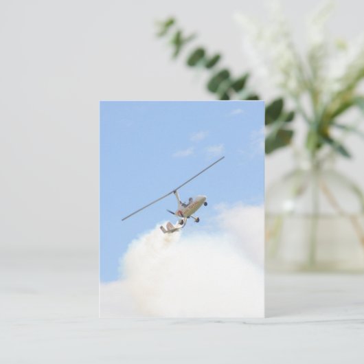 Autogyro in vlucht briefkaart (Staand voorkant)