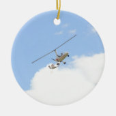 Autogyro in vlucht keramisch ornament (Voorkant)