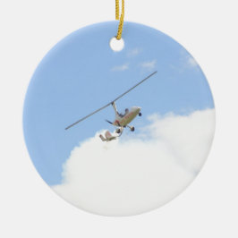 Autogyro in vlucht keramisch ornament