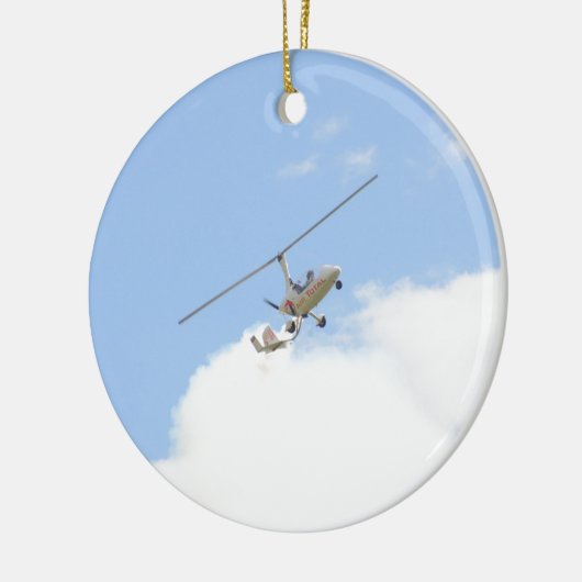 Autogyro in vlucht keramisch ornament (Links)