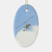 Autogyro in vlucht keramisch ornament (Rechts)