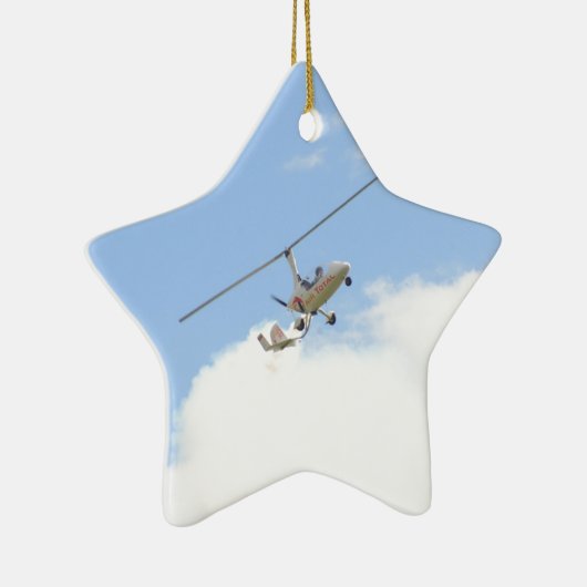 Autogyro in vlucht keramisch ornament (Rechts)