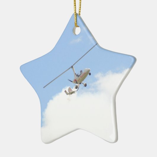 Autogyro in vlucht keramisch ornament (Links)