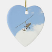 Autogyro in vlucht keramisch ornament (Rechts)