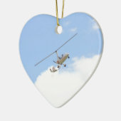 Autogyro in vlucht keramisch ornament (Links)