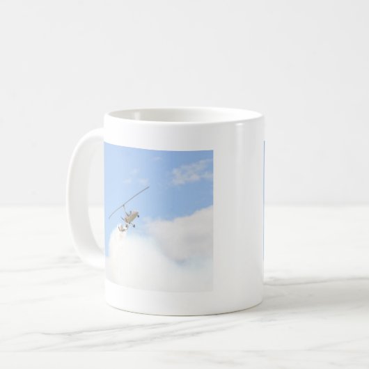 Autogyro in vlucht koffiemok (Voorkant links)