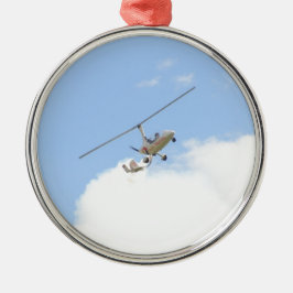 Autogyro in vlucht metalen ornament