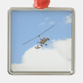 Autogyro in vlucht metalen ornament