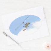 Autogyro in vlucht ovale sticker (Envelop)