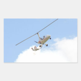 Autogyro in vlucht rechthoekige sticker