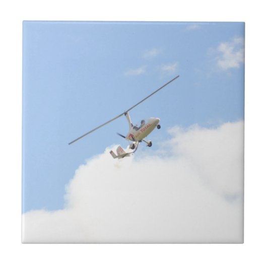 Autogyro in vlucht tegeltje (Voorkant)