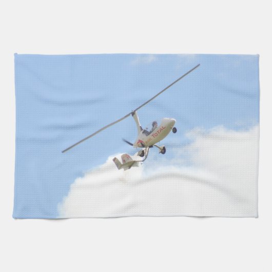 Autogyro in vlucht theedoek (Horizontaal)