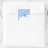 Autogyro in vlucht vierkante sticker (Tas)