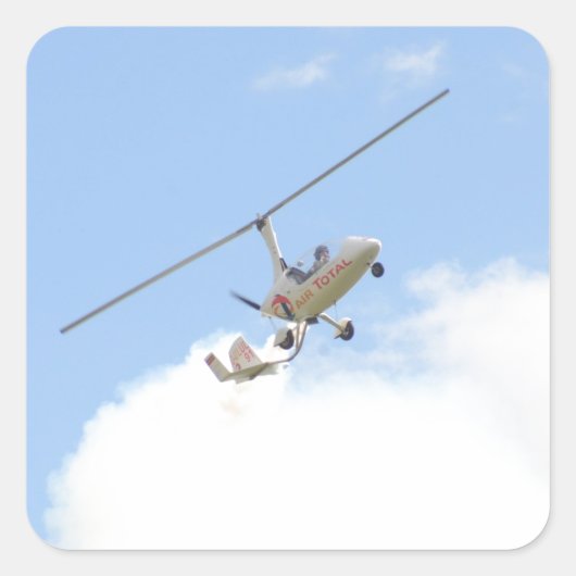 Autogyro in vlucht vierkante sticker (Voorkant)
