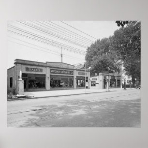 Autohandel, 1926. Oude foto Poster