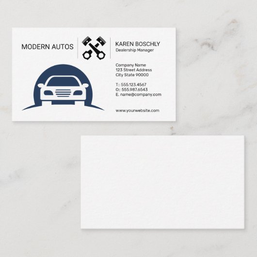 autohandel | Auto-mechanische Logo auto's Visitekaartje (Voorkant / Achterkant)