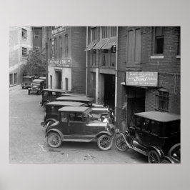 Autohandel en -service, 1926. Oude foto Poster