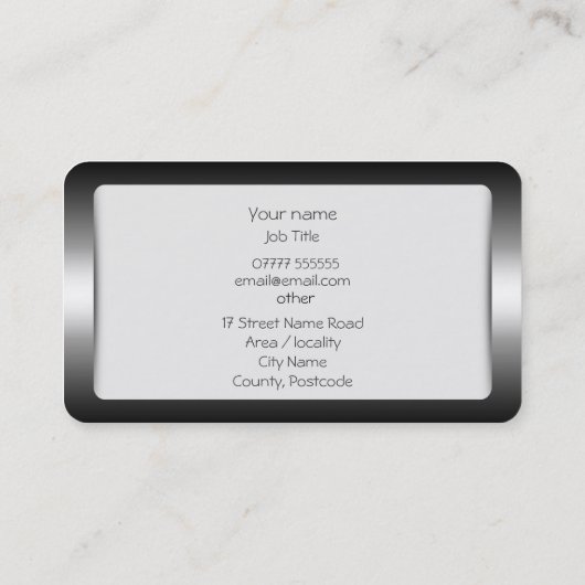 Autohandel - Klassieke auto met stalen zuigereffec Visitekaartje (Achterkant)