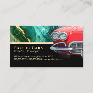 Autohandel, Rode Sportauto, Foto, Teal Abstract Visitekaartje
