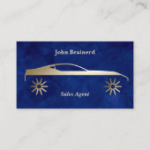 Autohandel Velvet Blue & Gold QR-code Visitekaartje (Voorkant)