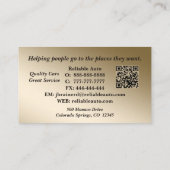 Autohandel Velvet Chocolate & Gold QR-code Visitekaartje (Achterkant)