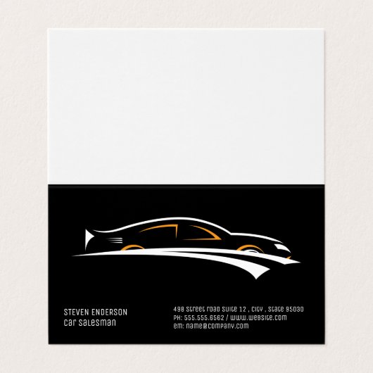 Autohandelaar | Auto-icoon Visitekaartje (Buitenkant ongevouwen)