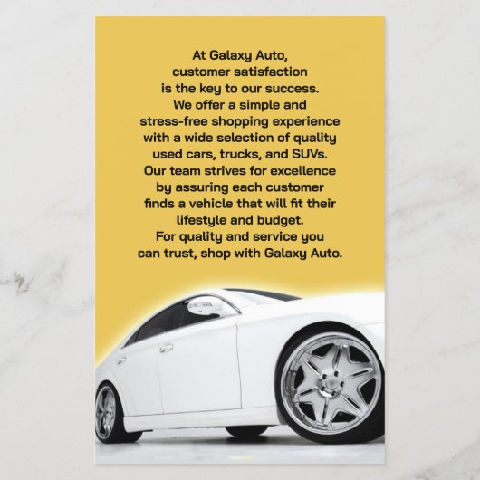 Autohandelaar gebruikte auto's flyers (Achterkant)