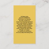 Autohandelaar gebruikte auto's Visitekaartje (Achterkant)