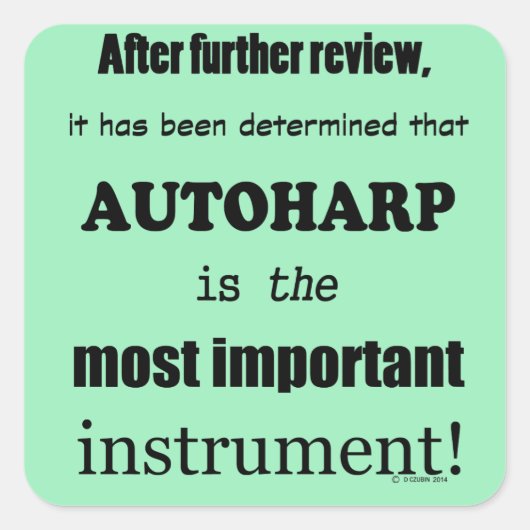 Autoharp Belangrijkste Sticker op instrumentenvier (Voorkant)