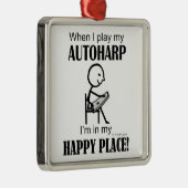 Autoharp Happy Place Metalen Ornament (Rechts)