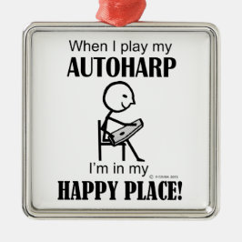Autoharp Happy Place Metalen Ornament